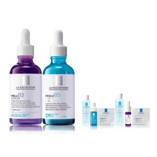 【理膚寶水】美白水光重量版雙入組★MELA B3 淡斑淨亮精華 50ml+極效B5彈潤超修復精華 50ml_A(麥拉色鏈)