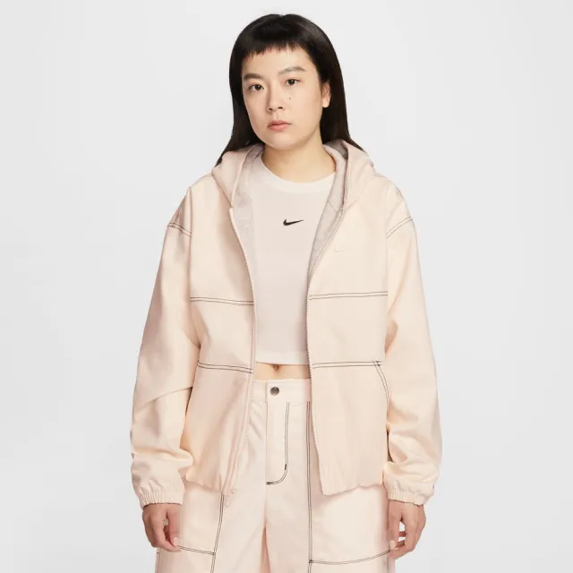 【NIKE 耐吉】刷毛外套 女 AS W NSW STREET WORKWEAR JKT 運動 休閒 寬鬆 落肩 保暖 工裝 粉 (IF0337103)