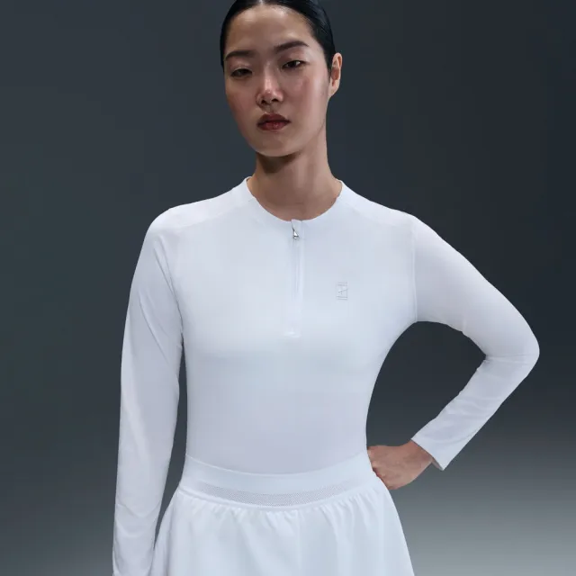 【NIKE 耐吉】長袖上衣 女 AS W NKCT DF ADVTG MIDLYR 運動 休閒 網球衣 Dri-FIT 透氣 白 (FZ6738100)