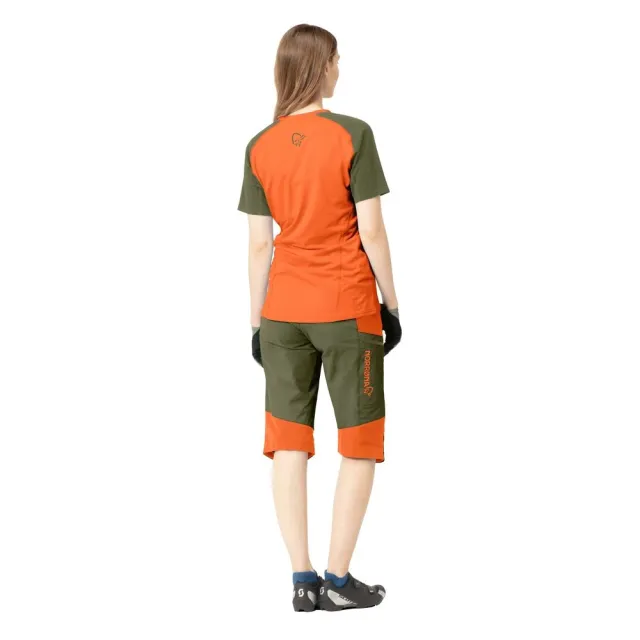 【NORRONA】fjora equaliser 短袖圓領上衣 女款 警示橘