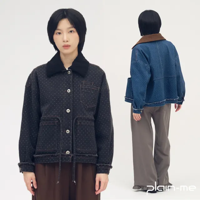 【plain-me】SAAKO 女生外套 女外套 丹寧外套 牛仔外套 星點拼接_SAA1129-261