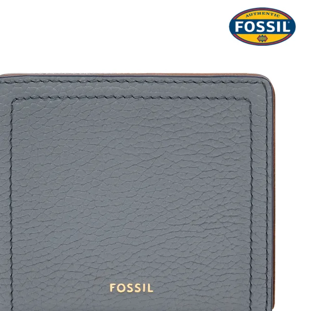 【FOSSIL】Logan 真皮RFID防盜短夾-藍色 SL7829450