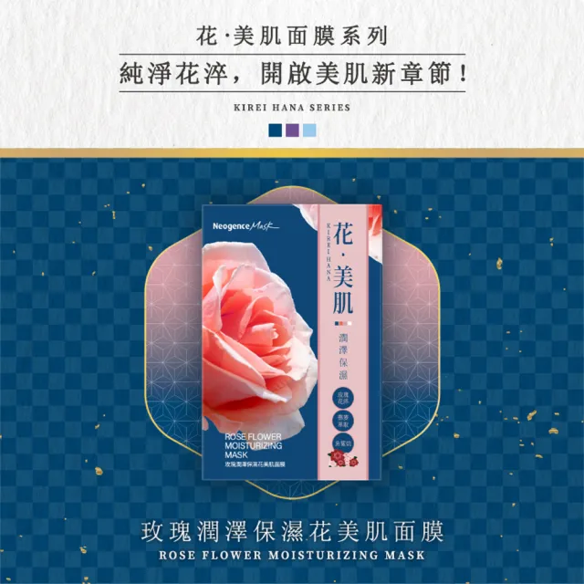 【Neogence 霓淨思】玫瑰潤澤保濕花美肌面膜6片/盒