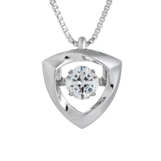 【Crossfor New York】日本原裝-純銀懸浮閃動項鍊Brush Up撥動心弦(提袋禮盒生日周年禮物情人節送禮)