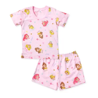 【ONEDER 旺達】迪士尼公主兒童純棉短袖套裝 純棉睡衣 家居服套裝(兒童睡衣/100%棉質/正版授權)