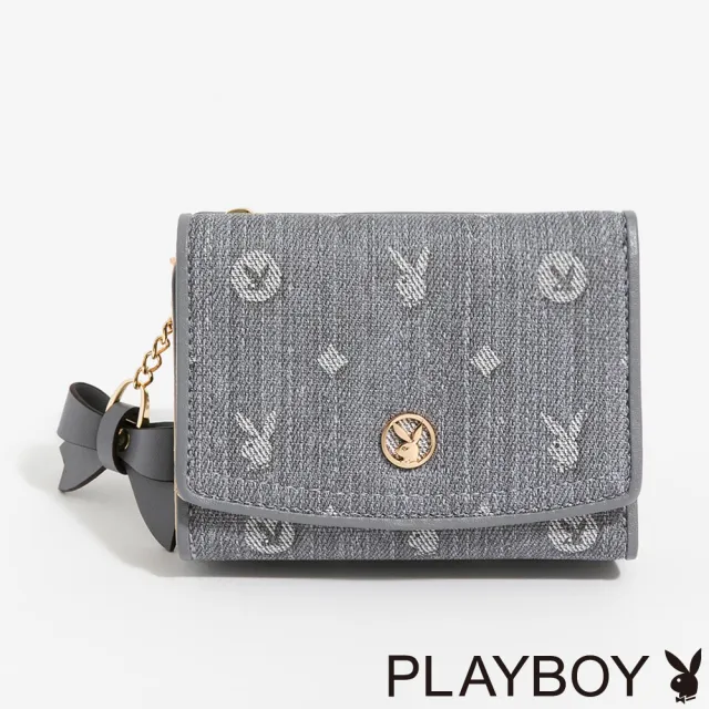 【PLAYBOY】短夾  Misty Blue Whisper系列 - 藍色
