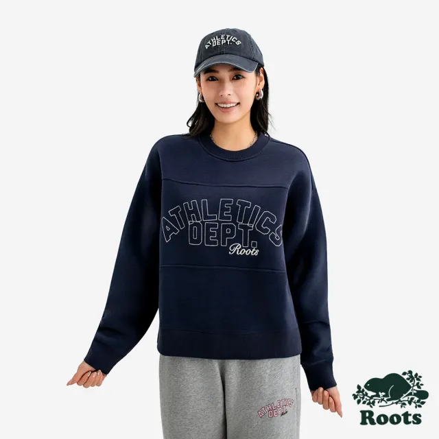 【Roots】Roots 女裝- ATHLETICS DEPARTMENT 圓領上衣(深藍灰)