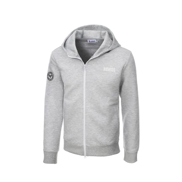 【K-SWISS】運動外套 TW HOODIE JACKET 連帽 拉鍊 男款 灰色 1012503-049