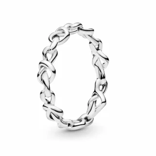 【Pandora 潘多拉】threads爆紅款 愛心扭結戒指 (情人節 生日禮物 飾品 流行精品)