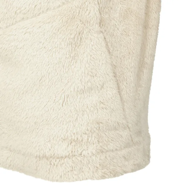 【DESCENTE】迪桑特 女士 長刷毛連帽運動外套(米白色)