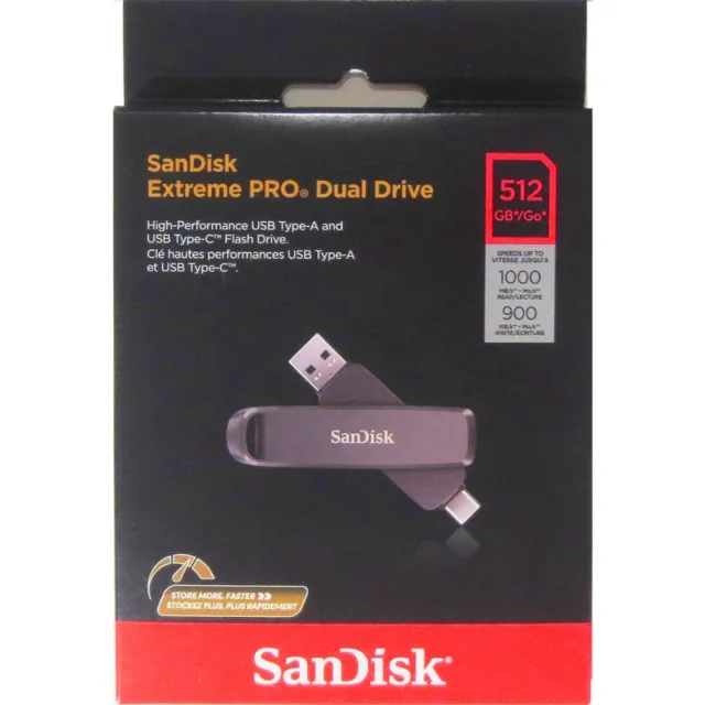 【SanDisk 晟碟】512GB Extreme PRO Dual Drive SDDDE1-512G USB 3.2 兩用隨身碟