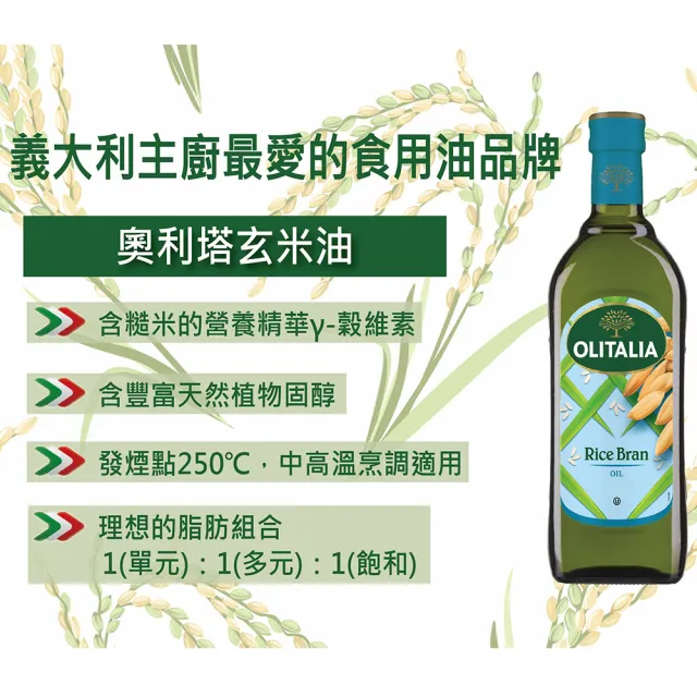 【Olitalia 奧利塔】純橄欖油x4瓶+葡萄籽油x1瓶+玄米油x1瓶(1000mlx6瓶-禮盒組)+贈高溫專用葵花油500mlx1瓶