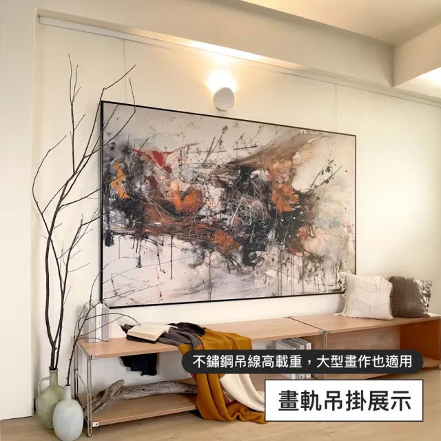 【菠蘿選畫所】牆壁1.5m畫軌套組 配1.2m不鏽鋼線（鋁合金）吊圖軌道/ 畫展畫廊掛畫規劃/ 隱形式外裝皆可)