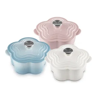【Le Creuset】琺瑯鑄鐵鍋山茶花鍋20cm(甜心粉/海岸藍/棉花白 3色選1)