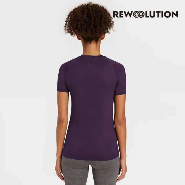 【Rewoolution】女ALI 190g短袖T恤[深紫紅]羊毛衣 T恤 登山必備 吸濕排汗(REEB1WC502)
