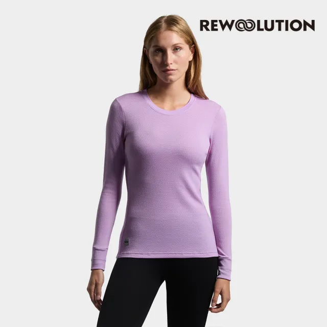 【Rewoolution】女 LILY 180g長袖T恤[木槿紫]羊毛衣 T恤 登山必備 吸濕排汗(REEB2WC707)