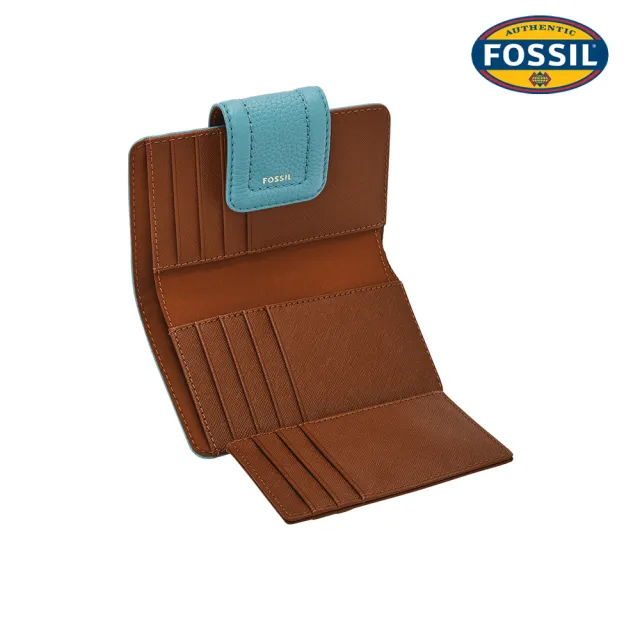 【FOSSIL】Madison 真皮扣式短夾 (兩色可選)