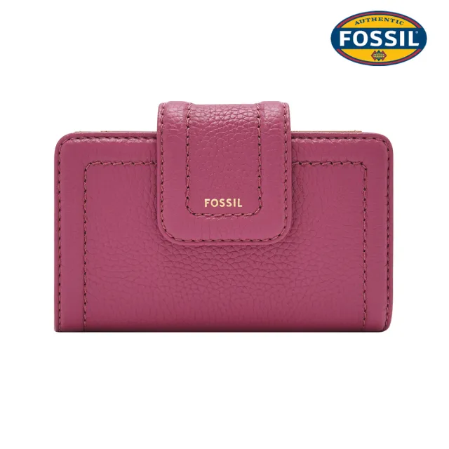 【FOSSIL】Madison 真皮扣式短夾 (兩色可選)