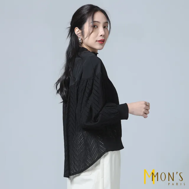 【MON’S】圓領棉繡花造型外套(直)