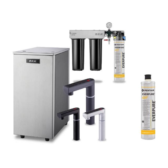 【愛惠浦】雙溫櫥下型 HS288T PLUS觸控熱飲機+PURVIVE Trio-4H2三道式生飲淨水器(前置樹脂+中空絲膜)