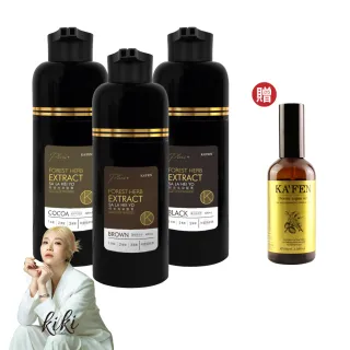 【KAFEN 卡氛】何首烏染髮膏Plus+升級版400mlX3入(安心染 健康染 曜石黑/暮褐棕)