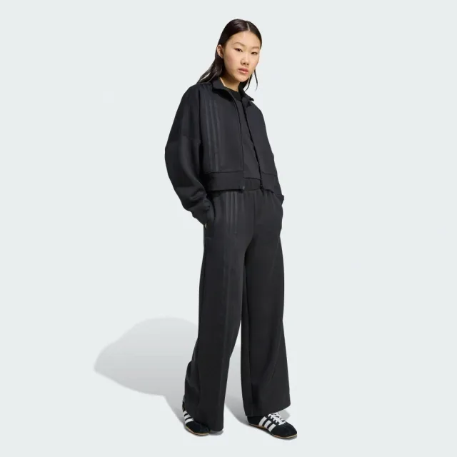 【adidas 愛迪達】3 Stripes Zipup 女 立領外套 運動外套 休閒穿搭 黑 亞版(JX2705)