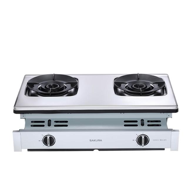 【SAKURA 櫻花】二口聚熱焱雙炫火不鏽鋼面板安全爐嵌入爐 G-6902AS LPG/NG1 含基本安裝