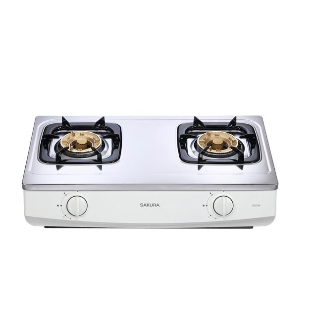 【SAKURA 櫻花】二口不鏽鋼面板安全爐台爐 G-615AS LPG/NG1 含基本安裝