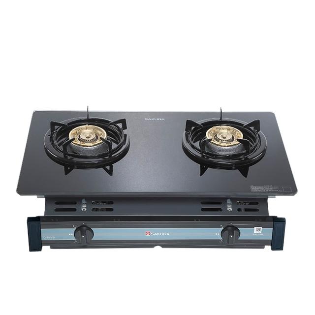 【SAKURA 櫻花】二口全平面黑色強化玻璃面板嵌入爐 G-6500KG LPG/NG1 含基本安裝