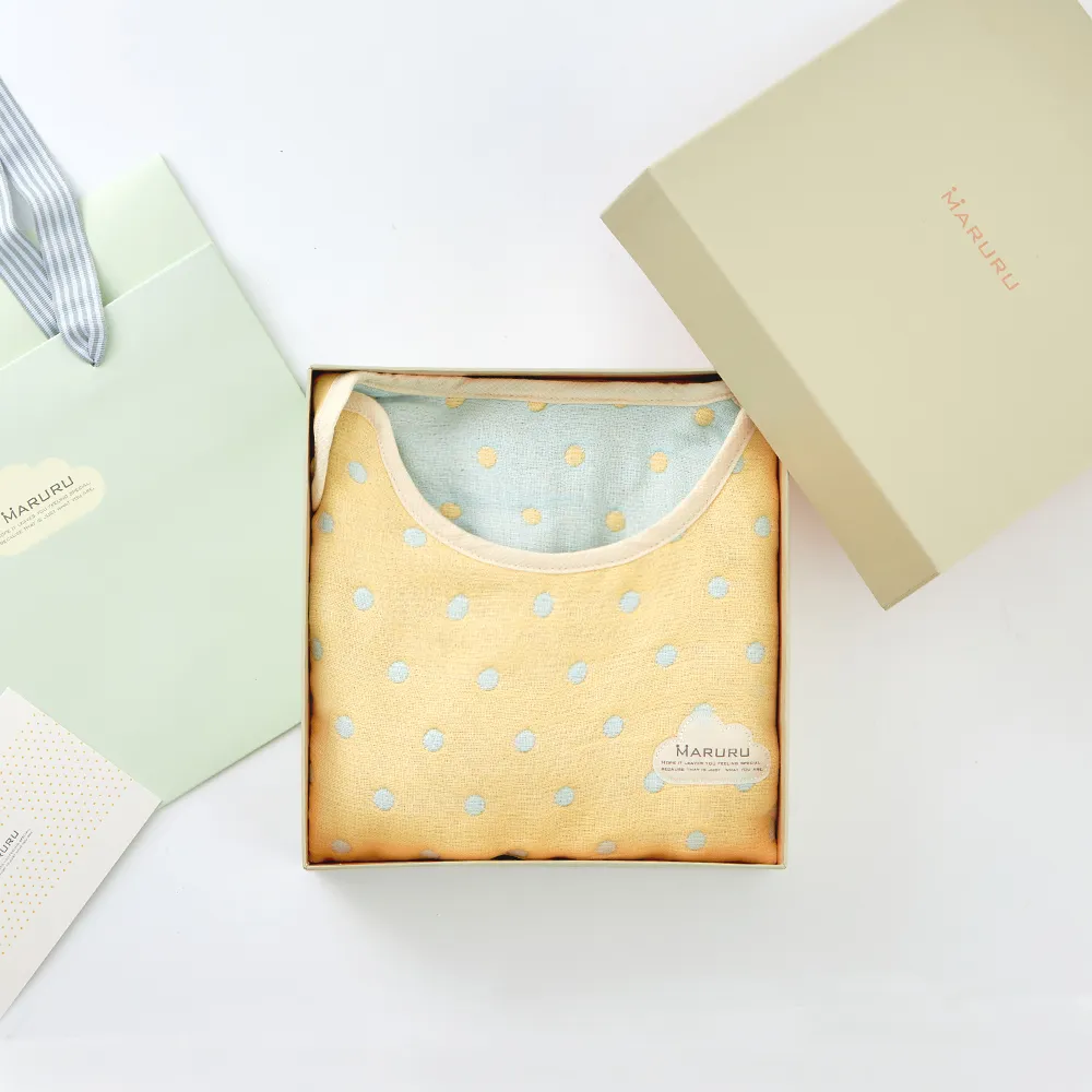 【MARURU】禮盒組 日本六層紗防踢背心 黃色甜心(彌月禮盒 新生兒禮盒 出生送禮 新生兒送禮)