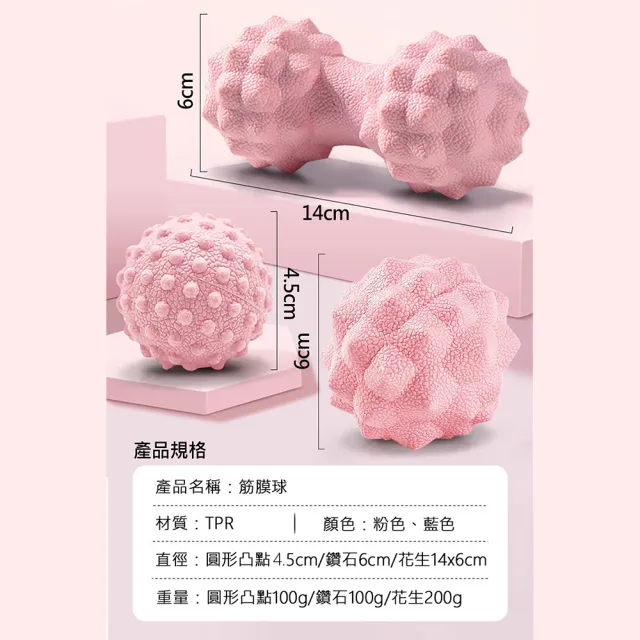 【X-BIKE】圓形凸點款 TPR健身筋膜球 放鬆全身肌肉 隨時隨地 享受舒適按摩