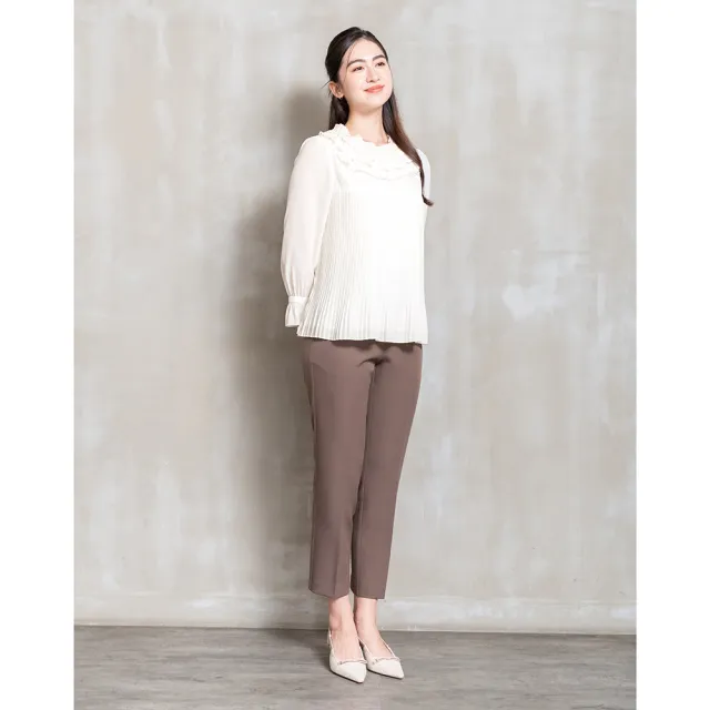 【perng yuh 芃諭名品】璀璨初見 層疊荷葉 珠飾 雪紡上衣(2026 SS Collection｜5A春夏新品上市)