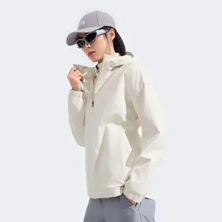 【The North Face】北面女款米白色DRYVENT防水衝鋒衣｜8EYGQLI(外套)