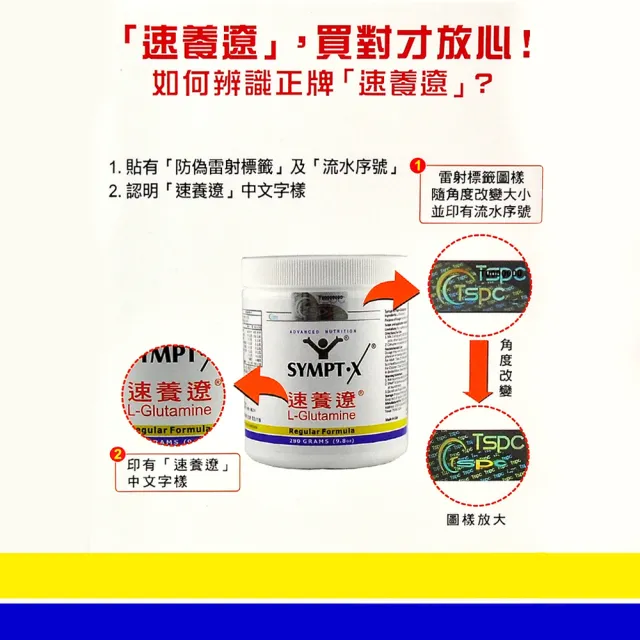 【SYMPT-X】速養遼 左旋麩醯胺酸X3瓶(贈200元禮卷+褐抑定6條&濕紙巾3包 純度99%以上 送禮/禮盒)
