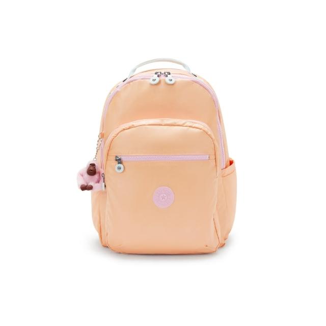 【KIPLING】『首爾包』淡橘色機能手提後背包-SEOUL 女包