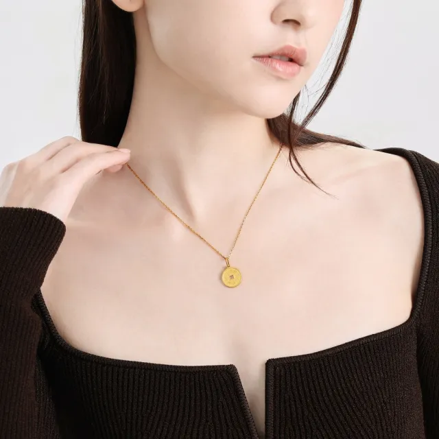 【點睛品】山鬼花錢 黃金吊墜_計價黃金