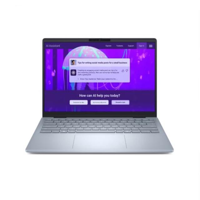DELL戴爾 DB14250 DELL 戴爾 14 Plus AI文書效能輕薄筆電,藍色設計,搭載 Intel Core 處理器與 LPDDR5X 記憶體,內建 M.2 PCIe NVMe Solid State Drive,支援 Windows 11 家用版系統,螢幕解析度達 5K WQXGA (2560 x 1600),內建 Intel 顯示卡,適合日常辦公與輕度娛樂使用。