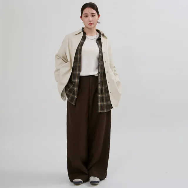 【M：MINb】不易皺簡約針織上衣(米白/中大尺碼女裝/XL女裝/女裝/大尺碼上衣/針織上衣)