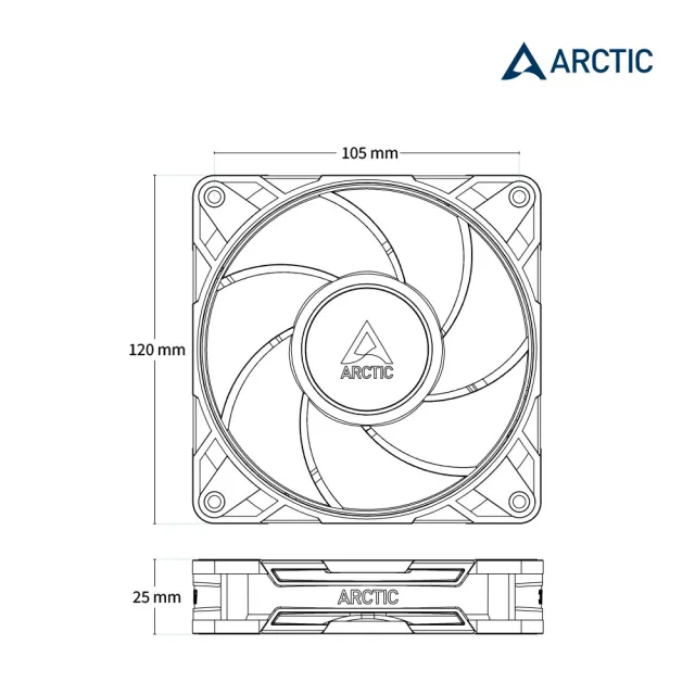 【Arctic】P12 Pro PST A-RGB 12公分高風壓共享風扇 白色(電腦風扇 散熱風扇 機殼風扇)