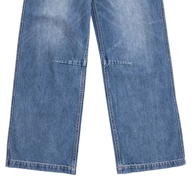 【CONVERSE】Denim Wide Leg Woven 女款 藍色 寬鬆 丹寧 牛仔 長褲 WCJ432-UHA