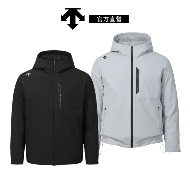 【DESCENTE】迪桑特 男士 防潑水連帽外套(黑色/灰色)