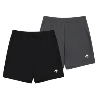 【DESCENTE】迪桑特 男士 輕量梭織運動短褲(灰色/黑色)