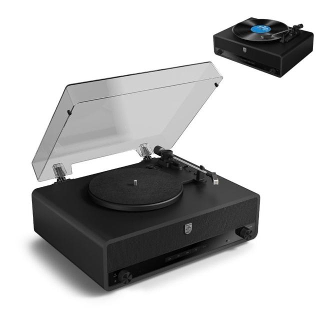 【Philips 飛利浦】Philips 飛利浦 TAV3000 　 藍牙復古黑膠唱片機 ALL IN ONE