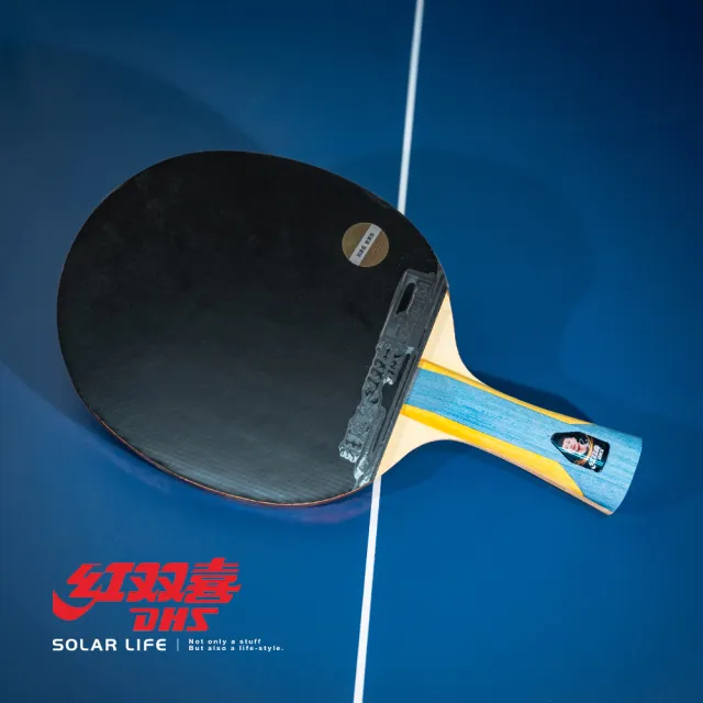【DHS 紅雙喜】六星級桌球拍H6002 狂飆8+天弓/贈球拍套+6球(乒乓球拍 橫拍 膠皮球拍 負手板)