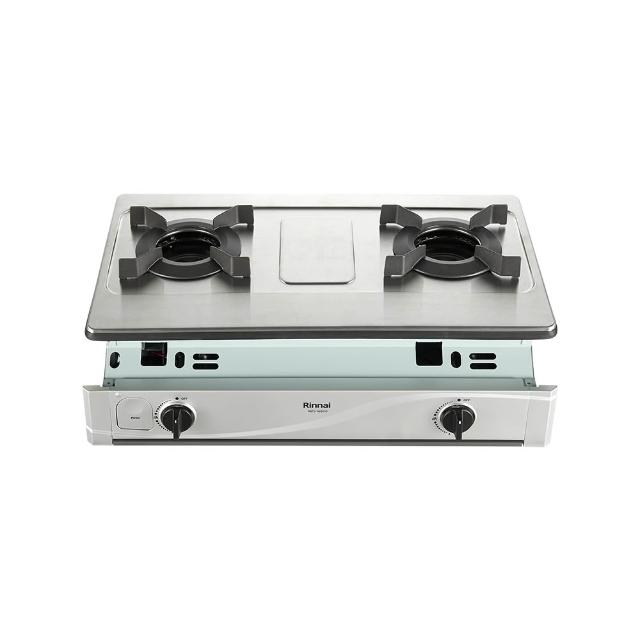 Rinnai 林內 RBTS-N2601S-LPG 雙口內焰瓦斯爐，採用不鏽鋼爐臺與高品質爐頭，電子連續點火設計方便使用。機體尺寸720×224×459mm，能源效率第一級，瓦斯消耗量8~9kW，產地中國，保固1年，BSMI許可字號R41095。標準安裝，適閤家庭廚房，提升烹飪效率與安全。
