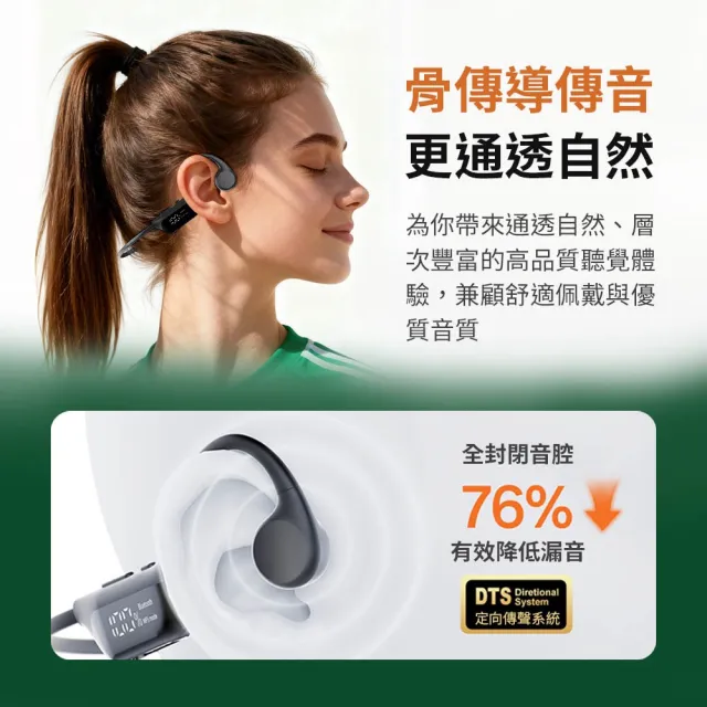 【mimax 米覓】LED數顯螢幕骨傳導藍牙耳機 CS10 4色 (骨傳導耳機 藍牙耳機 IPX5防水)
