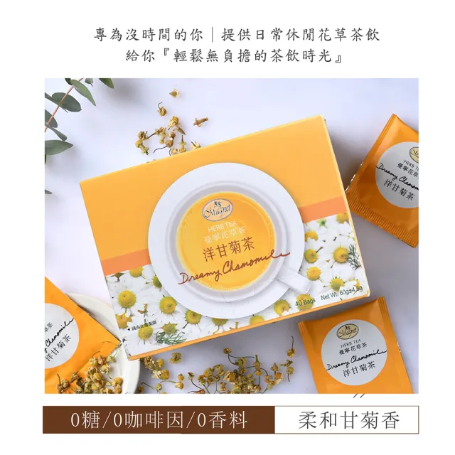 【曼寧】花草茶包量販盒1.5g-2gx40入x1盒(玫瑰蜜桃果茶/康福茶/洋甘菊茶/薰衣草茶/輕盈玫瑰茶)