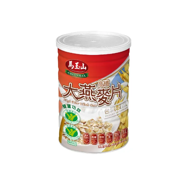 【馬玉山】高纖大燕麥片-雙重功效(800gx6罐)