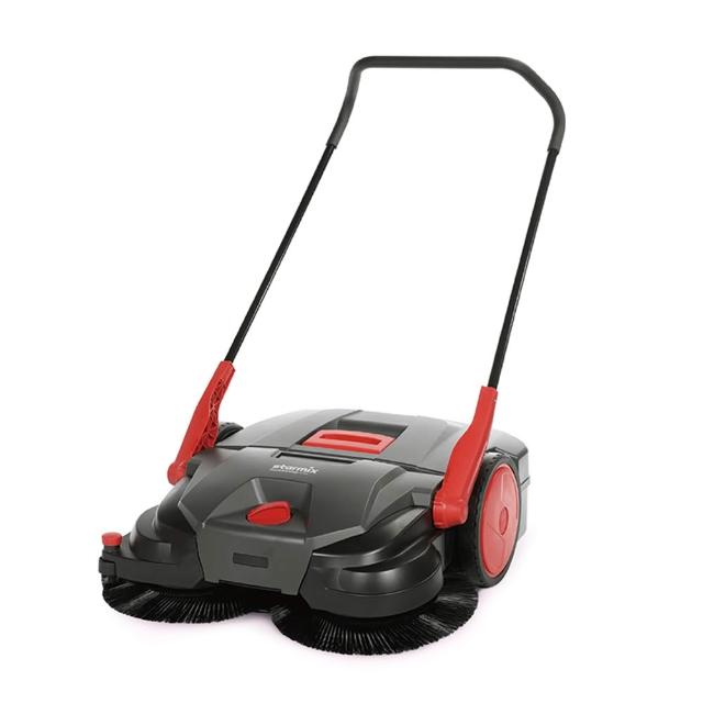 Starmix 吸特樂 77 Pro 是一款專為商業環境設計的無線清掃機，採用德國工藝精製，壽命遠超業界標準。作為 CAS 無線聯盟夥伴，電池與充電器 100% 相容，擺脫電線束縛，實現靈活全方位清潔。專利氣冷鋰電池具過充保護，高效快速充電，長壽命設計。省時省力，無需汽油電線，手推電力驅動，每小時可清掃 1089 坪，一機等同 11 人傳統掃帚效率，完美適合商業清潔需求。