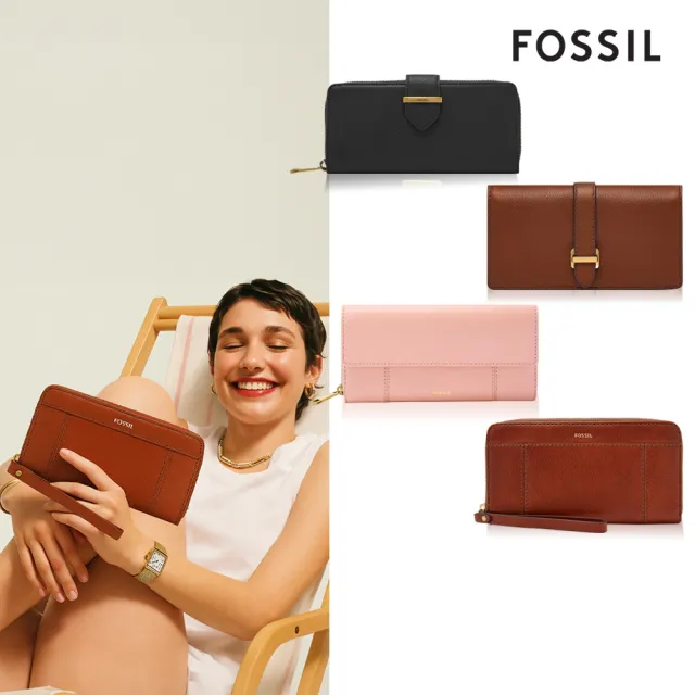 【FOSSIL】精選經典真皮拉鍊/翻蓋長夾 (多款任選 單一價)